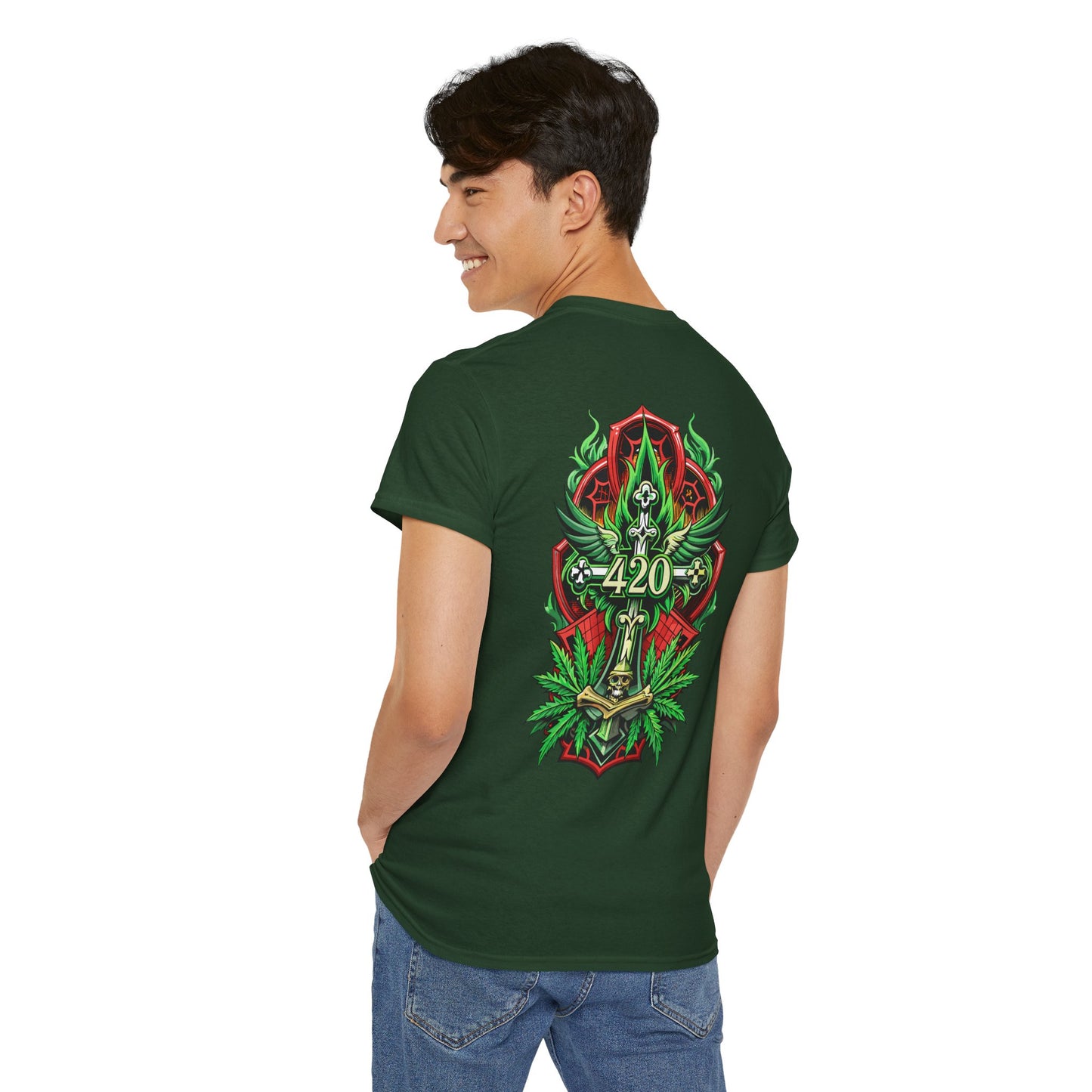 420 Cannabis Shield T-Shirt – Marijuana Leaf Stoner Graphic Tee
