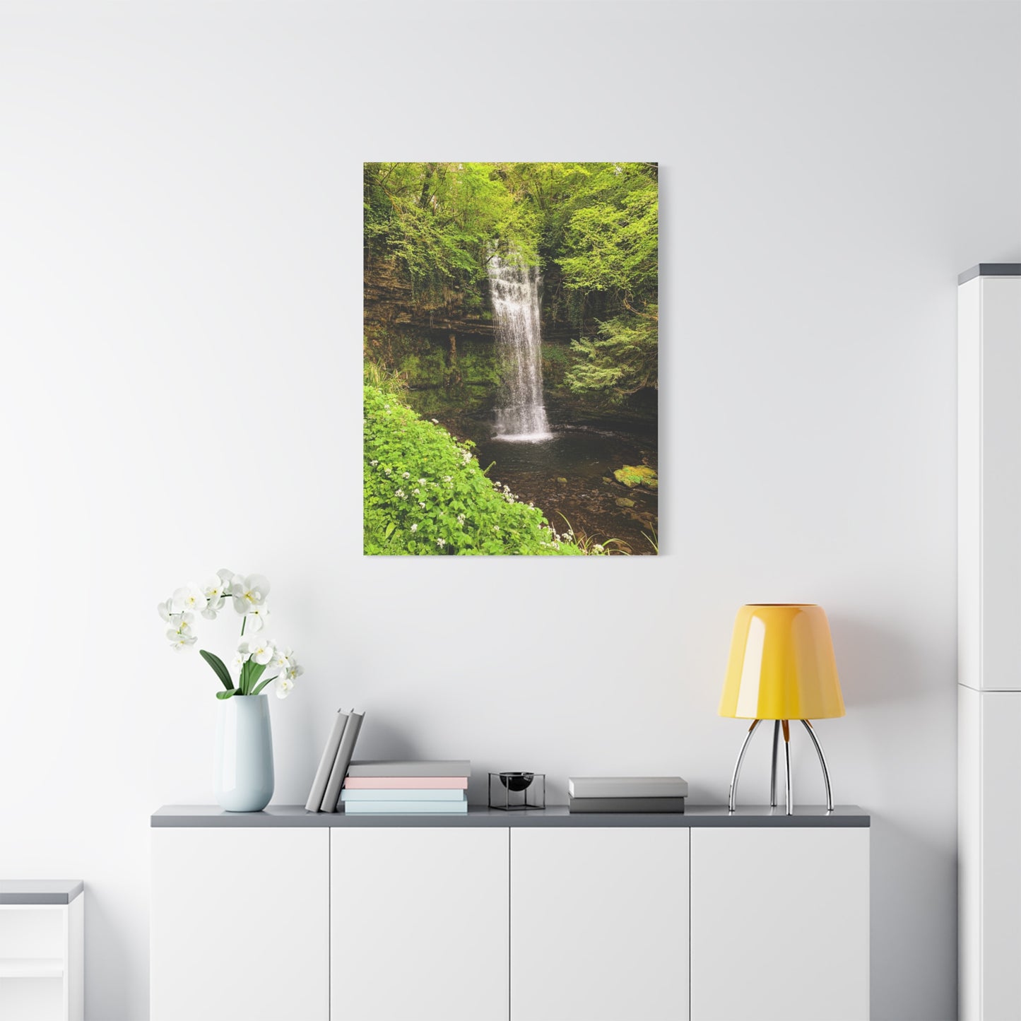 Glacer Waterfall Matte Canvas, Stretched, 1.25"