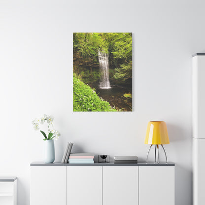 Glacer Waterfall Matte Canvas, Stretched, 1.25"