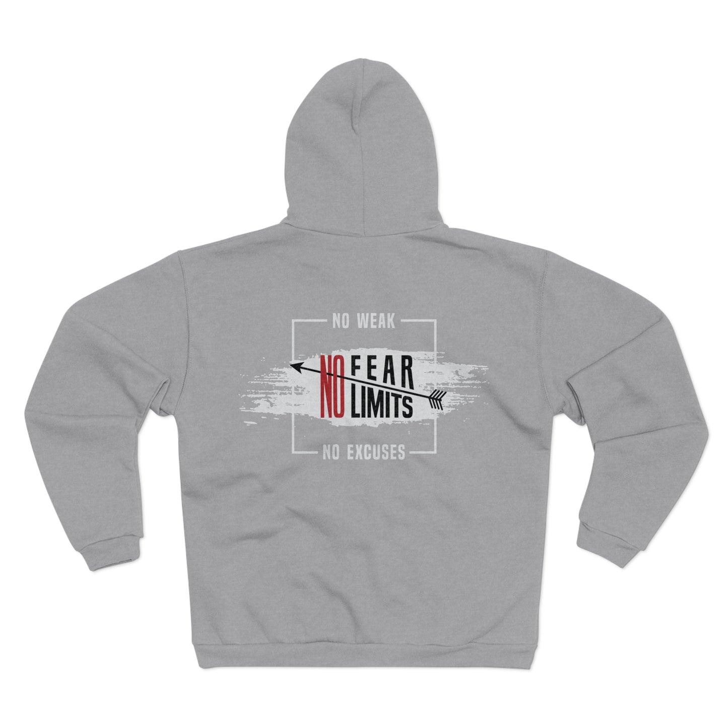 Motivational  Unisex Hooded Zip Sweatshirt- "No Fear, No Limits"