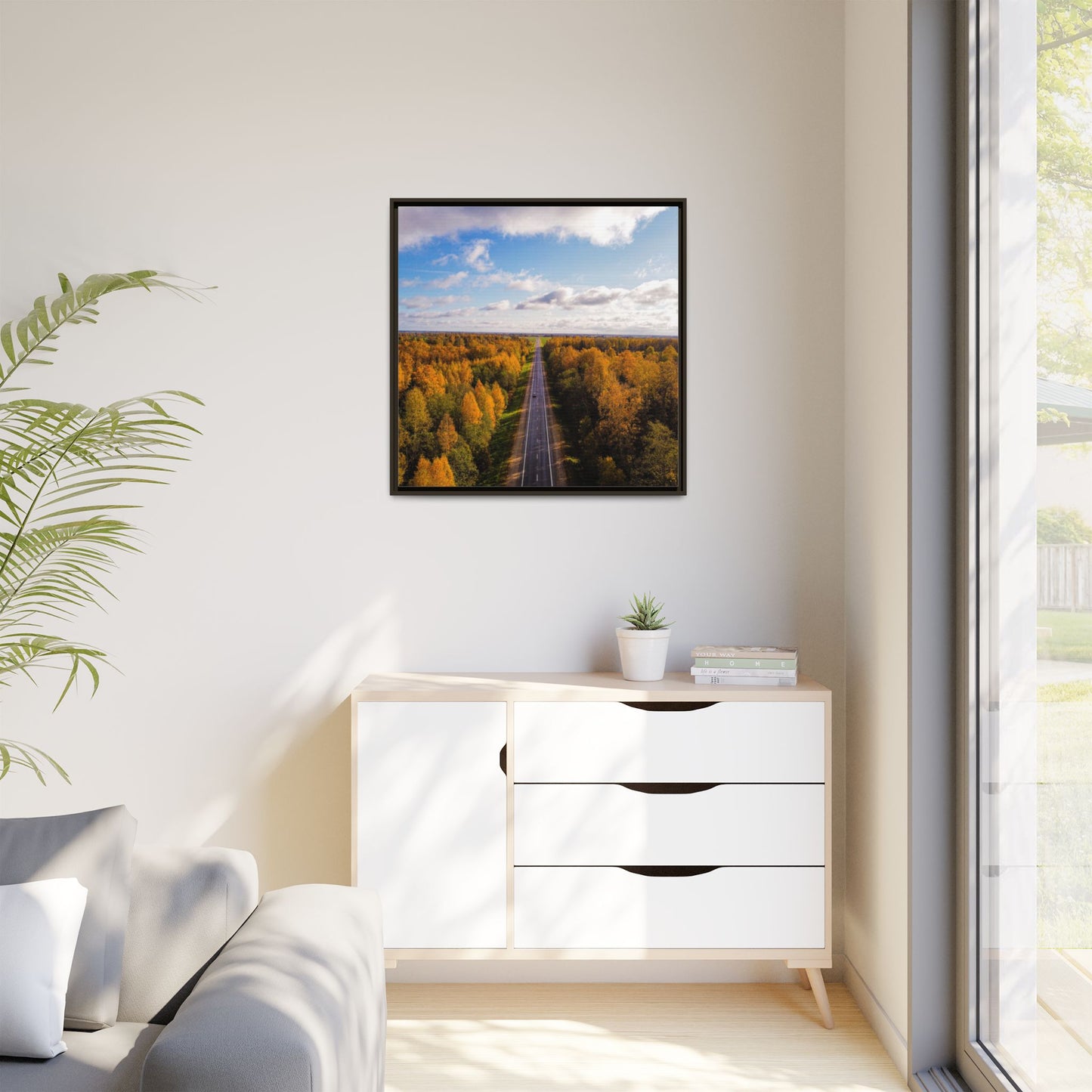 Somewhere In Lithuania Matte Canvas, Framed (Multi-color)