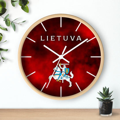 Lietuva With Vytis Themed Wall Clock – Stylish Decor for Lithuanian Pride