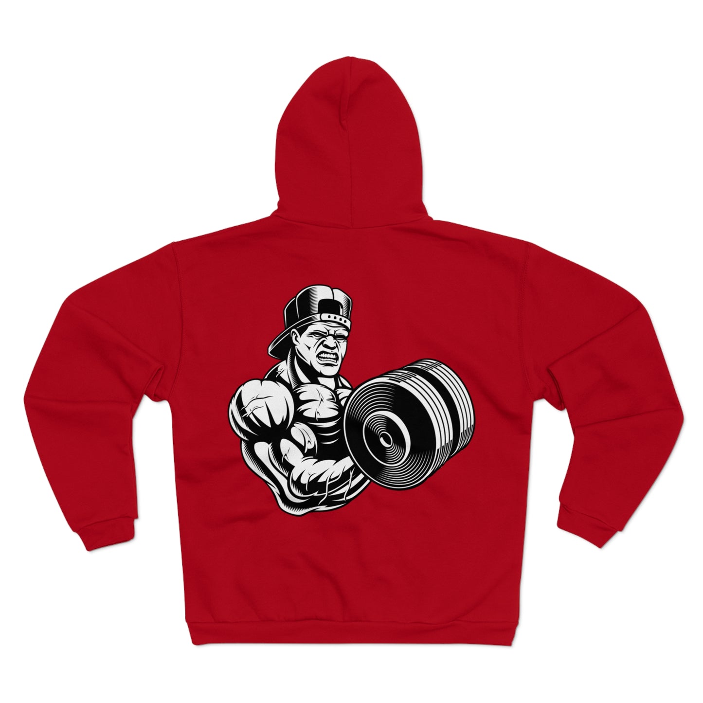 Gym Motivation Unisex Hooded Zip Sweatshirt- Weightlifting Graphic Hoodie
