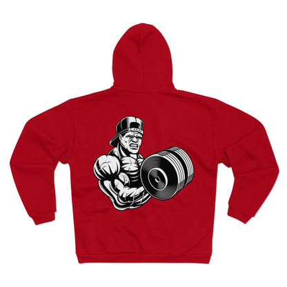 Gym Motivation Unisex Hooded Zip Sweatshirt- Weightlifting Graphic Hoodie
