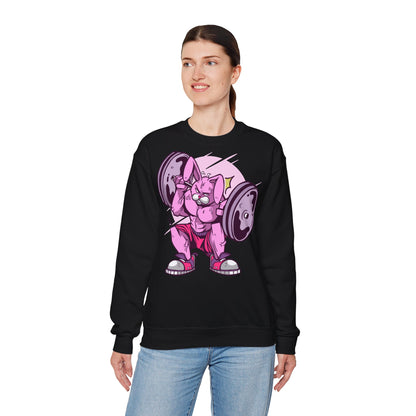 Fitness Bunny Unisex Crewneck Sweatshirt - Cute Workout Sweatshirt with Funny Bunny Design
