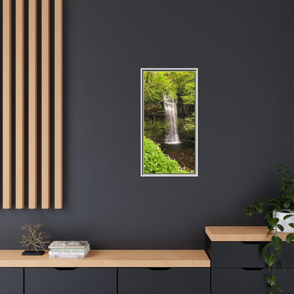 Glacer Waterfall Matte Canvas, Framed (Multi-color)