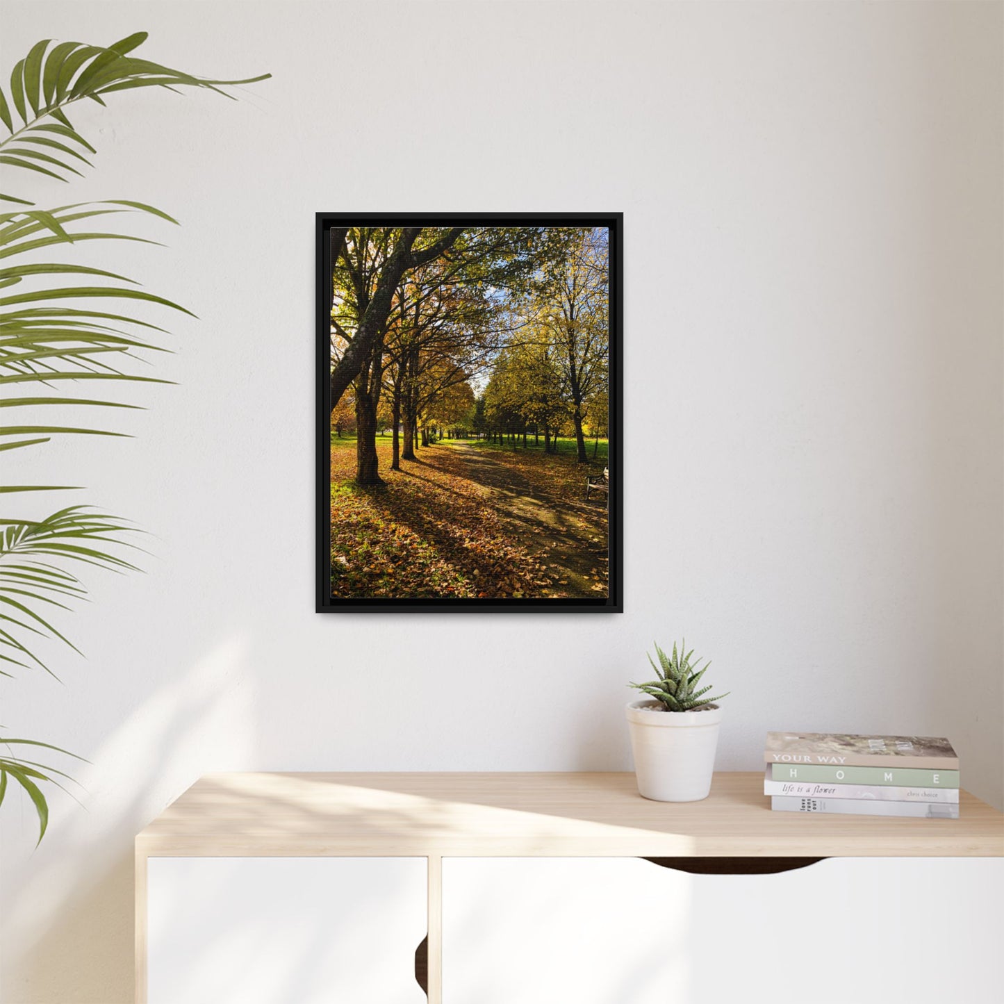 Listowel town Park Autumn Matte Canvas, Framed (Multi-color)