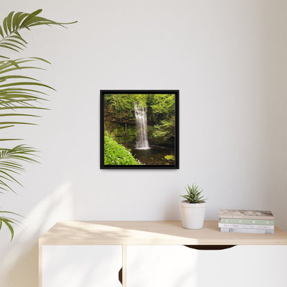 Glacer Waterfall Matte Canvas, Framed (Multi-color)