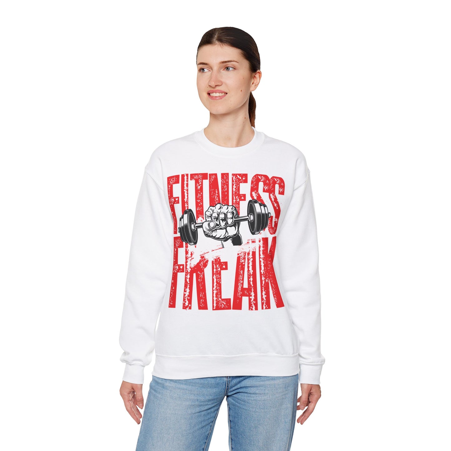 Fitness Freak Unisex Heavy Blend™ Crewneck Sweatshirt - Bold Gym Style for Fitness Enthusiasts