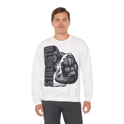 Strength Graphic Unisex Crewneck Sweatshirt White