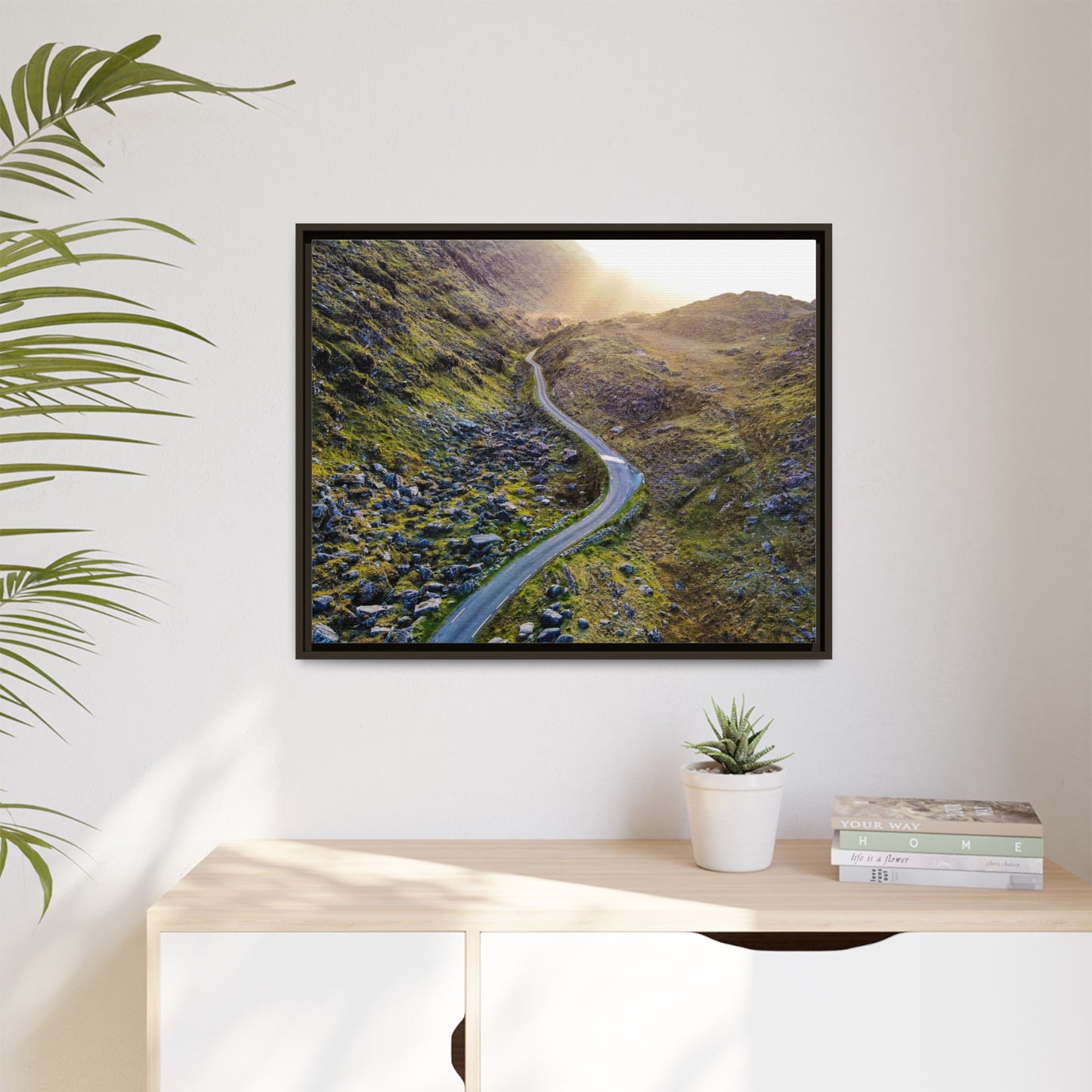 Valley Road Matte Canvas, Framed (Multi-color)