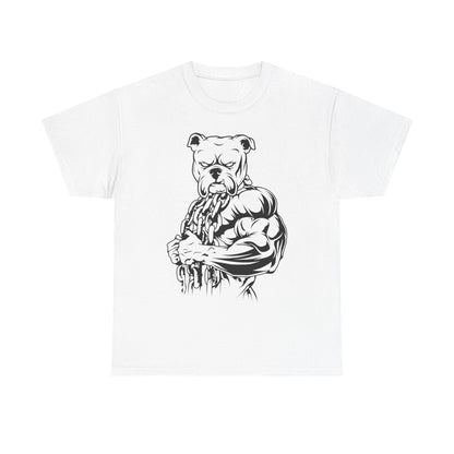 Muscle Dog Graphic Tee - Unisex Heavy Cotton T-Shirt for Dog Lovers