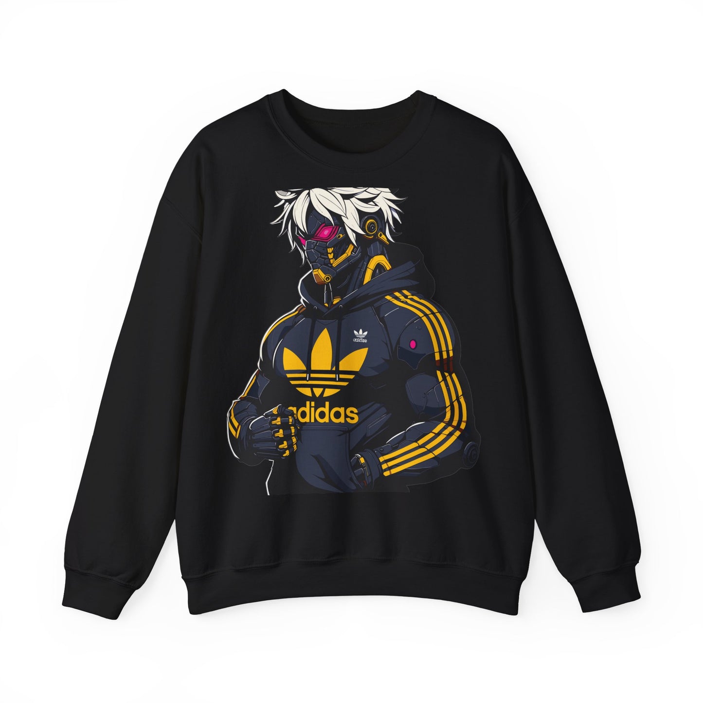 Cyberpunk Style Unisex Crewneck Sweatshirt with Graphic Design