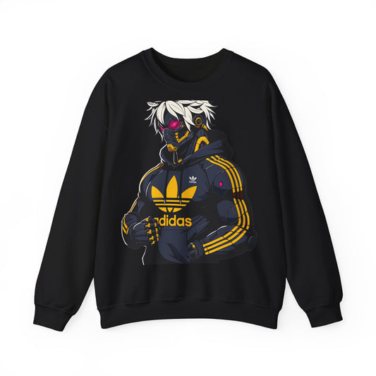 Cyberpunk Style Unisex Crewneck Sweatshirt with Graphic Design