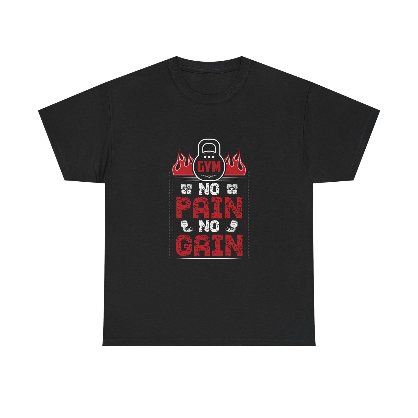 No Pain No Gain Gym Tee - Unisex Heavy Cotton Fitness Shirt