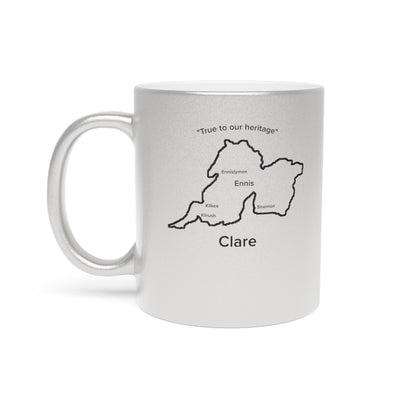 Clare County Metallic Colour Mug - Silver/Gold - Perfect Gift for Coffee Lovers