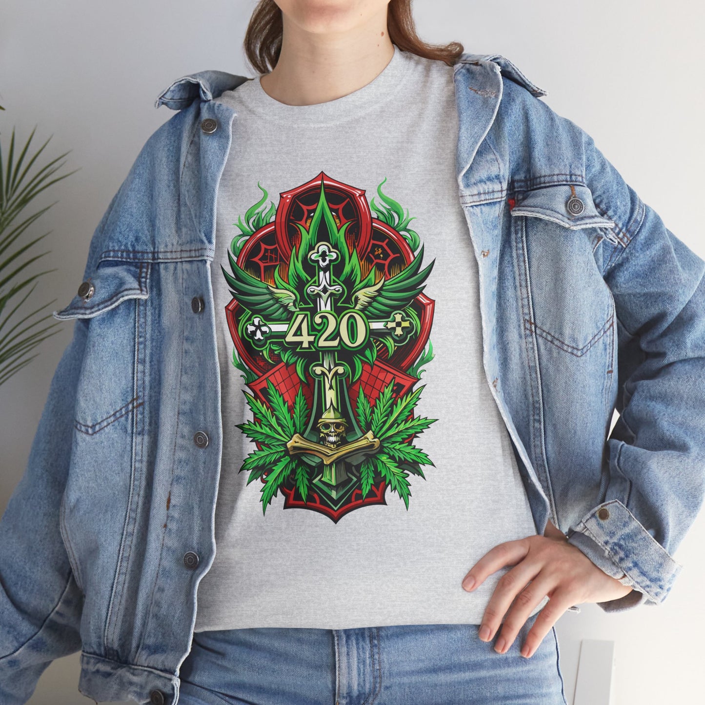 420 Cannabis Shield T-Shirt – Marijuana Leaf Stoner Graphic Tee
