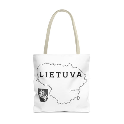 Lietuva Map Tote Bag - Stylish Travel Bag for Lithuanian Pride