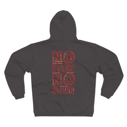 Motivational Unisex Hooded Zip Sweatshirt - No Pain No Gain