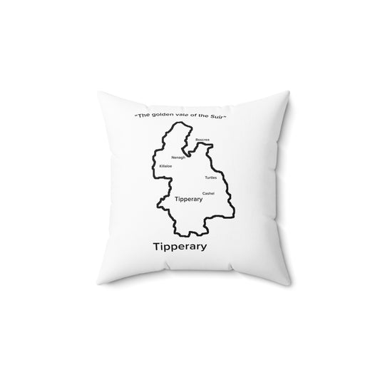 Tipperary Spun Polyester Square Pillow White Edition 2 Sizes