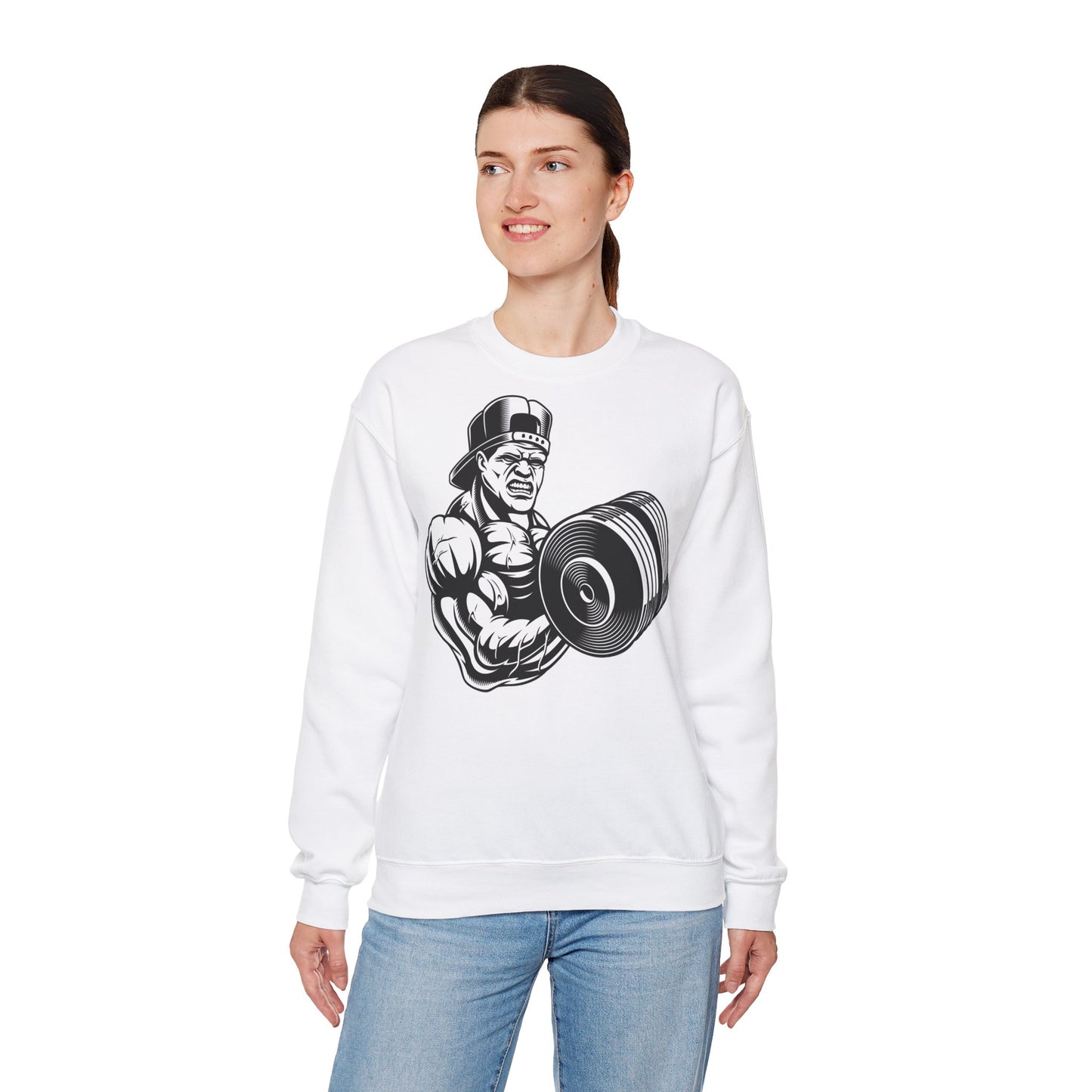 Muscle Flex Crewneck Sweatshirt – Perfect for Fitness Enthusiasts