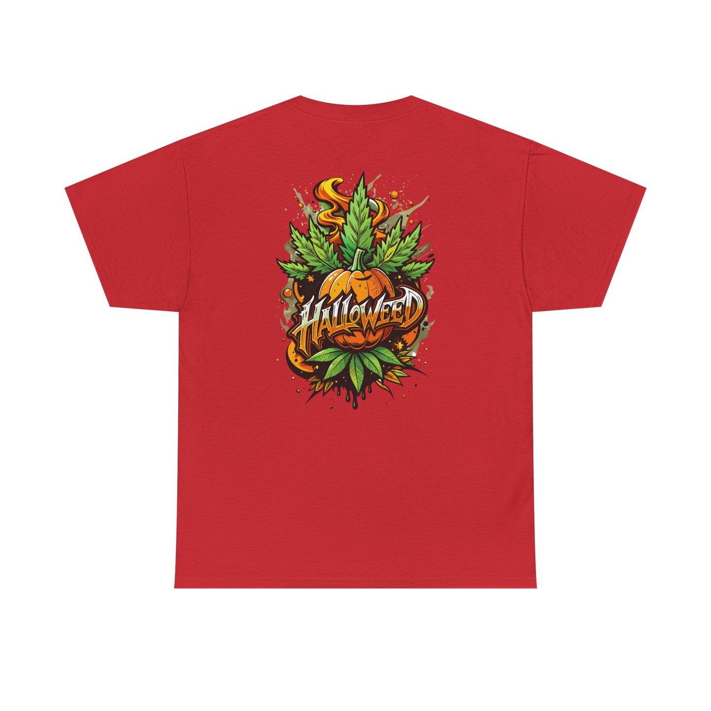 Hallowed Harvest Tee — Halloween Mask & Pumpkin Graphic T-Shirt