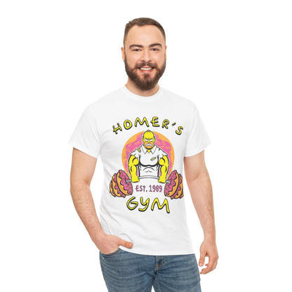 Homer Gym White Unisex Heavy Cotton Tee