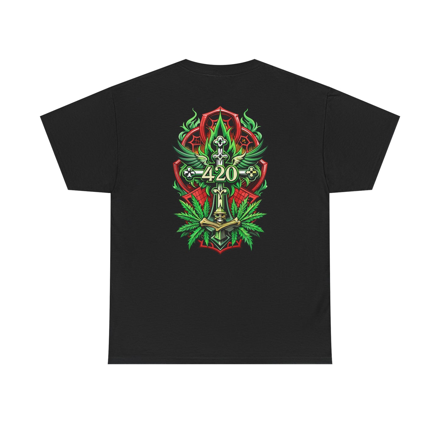 420 Cannabis Shield T-Shirt – Marijuana Leaf Stoner Graphic Tee