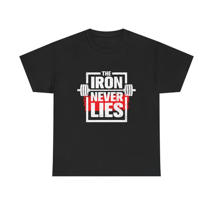 Iron Never Lies Unisex Heavy Cotton Tee - Motivational Fitness T-Shirt