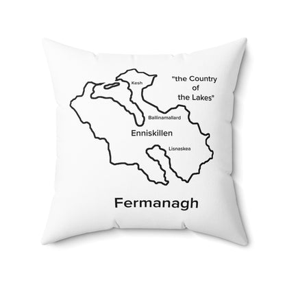 Fermanagh Spun Polyester Square Pillow White Edition 4 Sizes