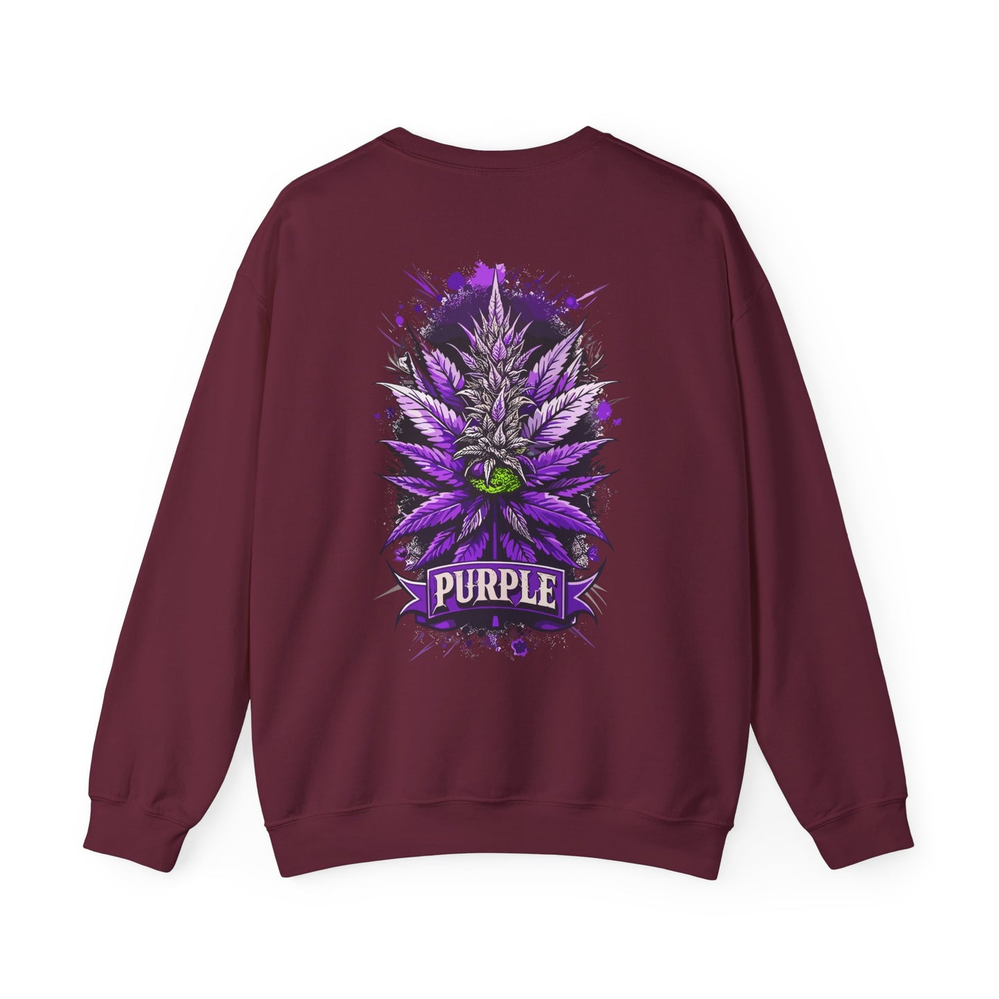 Purple Cannabis Bud Sweatshirt — Bold Psychedelic Marijuana Graphic