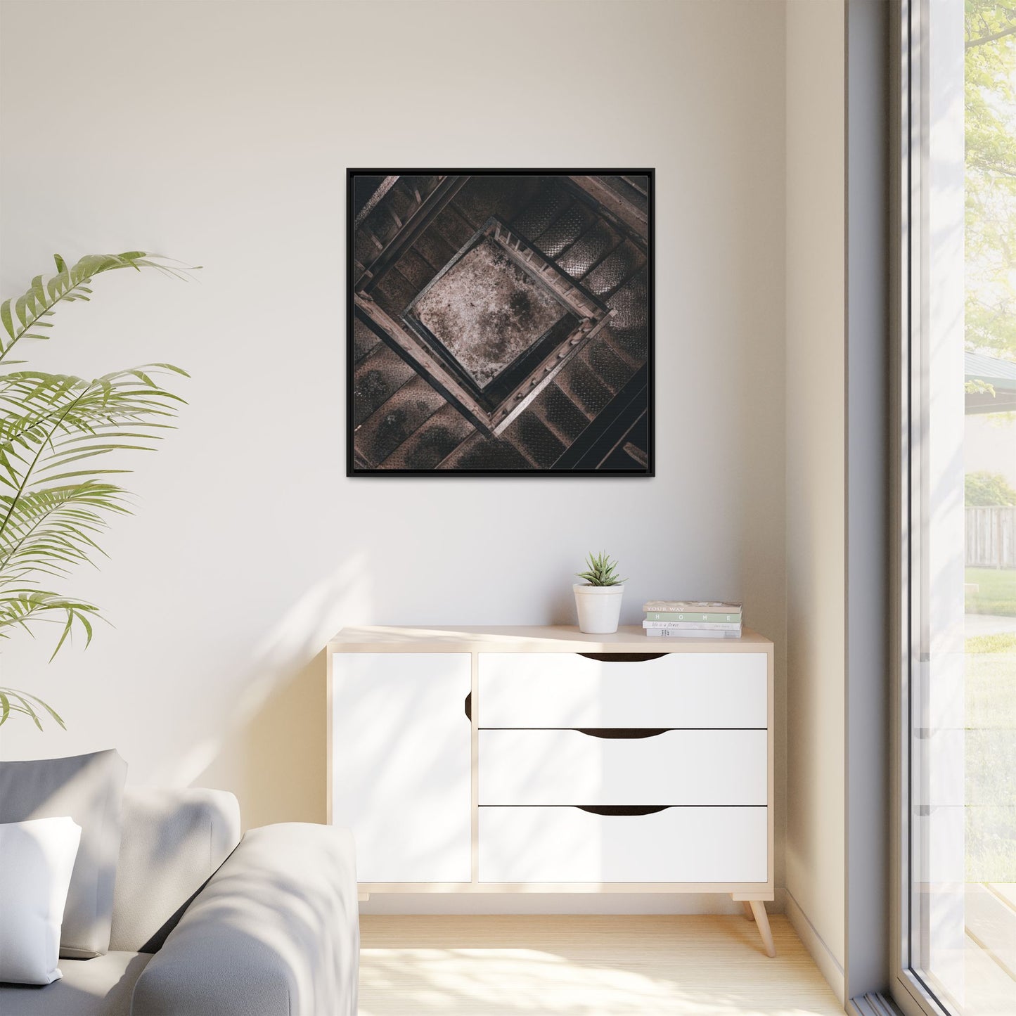 Stairs To Demon World Matte Canvas, Framed (Multi-color)