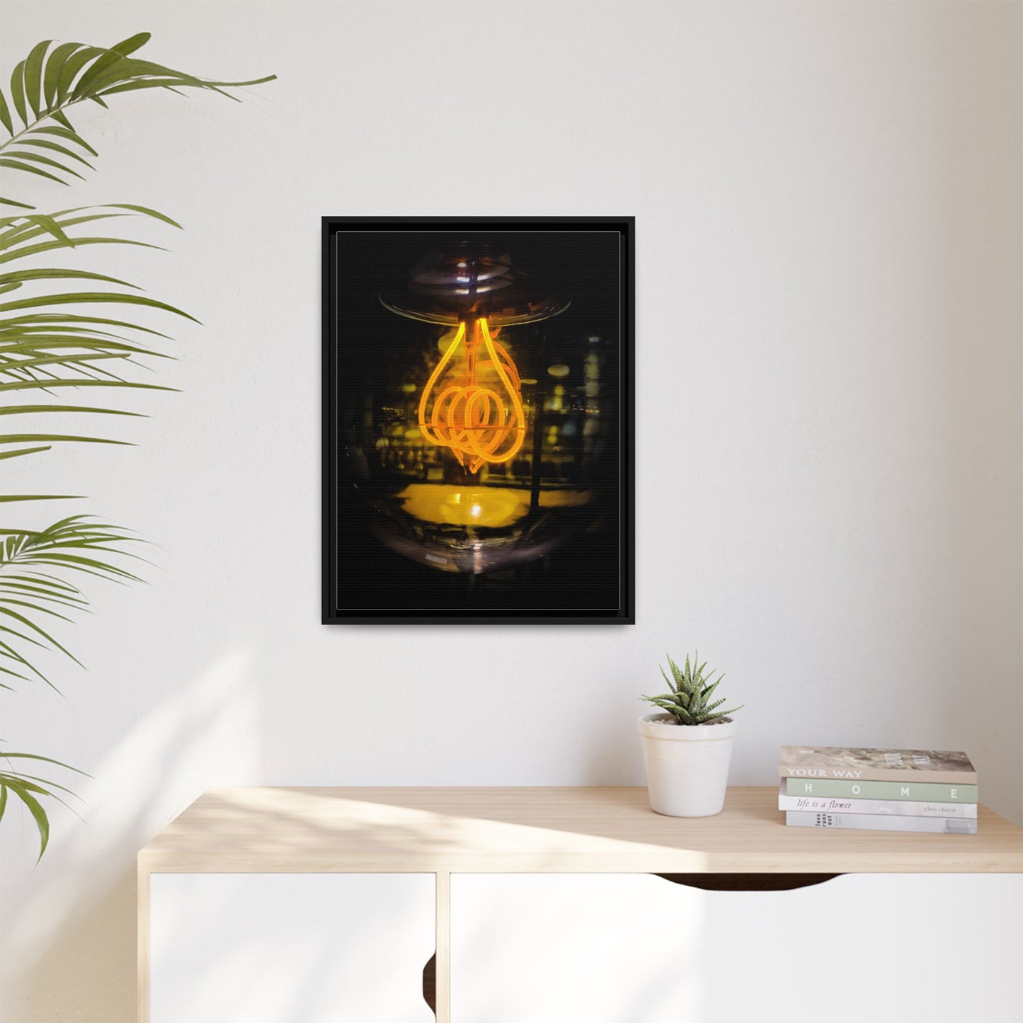 Bulb Matte Canvas, Framed (Multi-color)