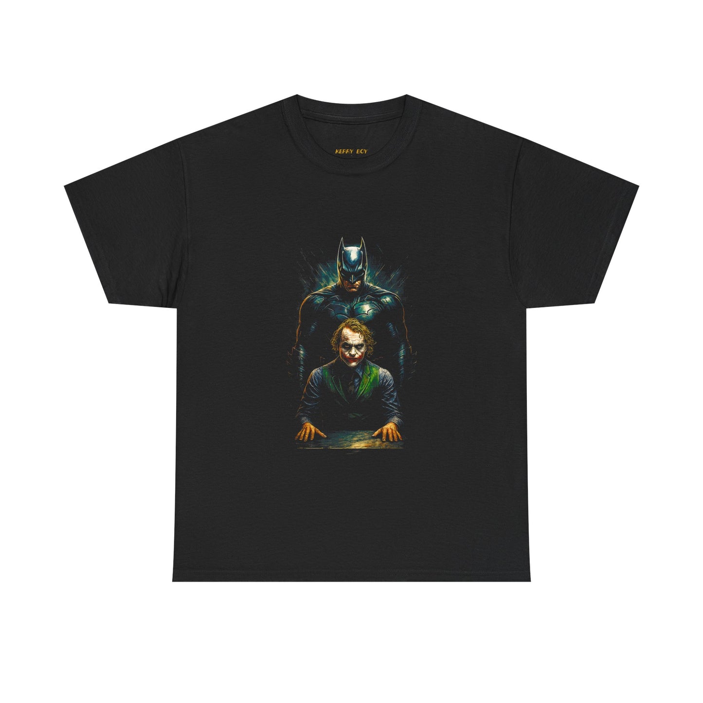 Joker & Batman Illustration Tee - Dark Comic Graphic T-Shirt