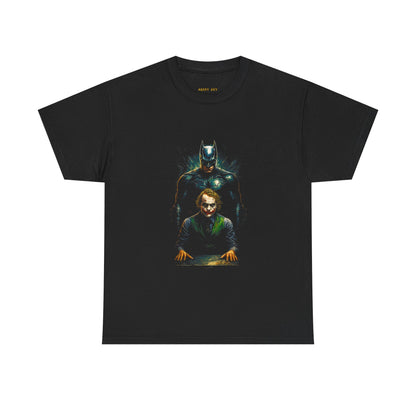 Joker & Batman Illustration Tee - Dark Comic Graphic T-Shirt