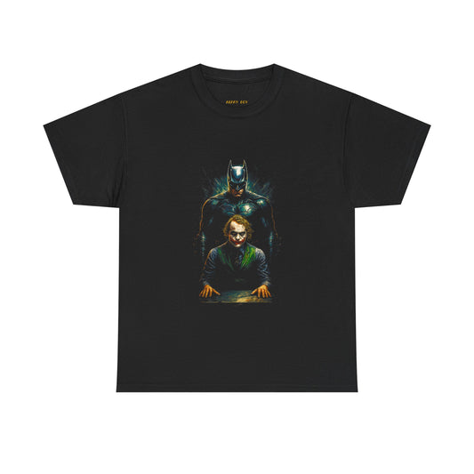 Joker & Batman Illustration Tee - Dark Comic Graphic T-Shirt