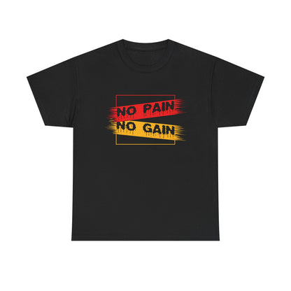 Motivational Unisex Heavy Cotton Tee - "No Pain No Gain" Workout Shirt