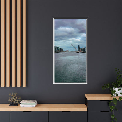 Samuel Beckett Bridge Matte Canvas, Framed (Multi-color)