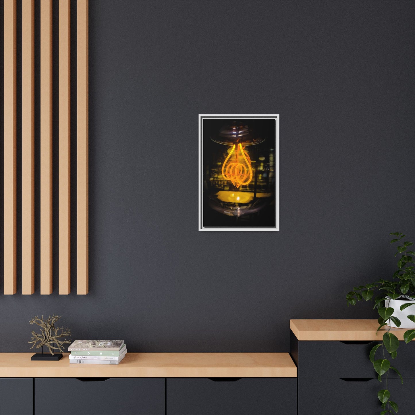 Bulb Matte Canvas, Framed (Multi-color)