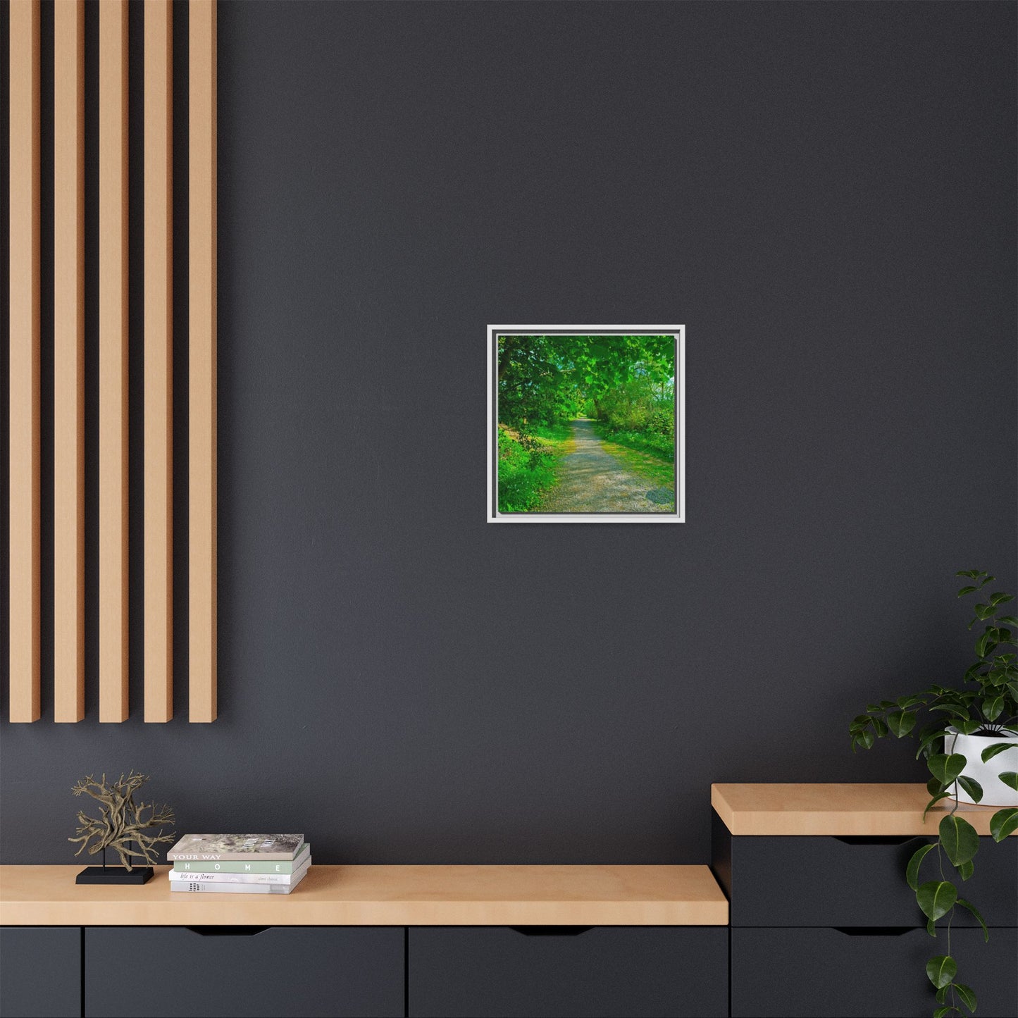 Listowel River Walk Matte Canvas, Framed (Multi-color)