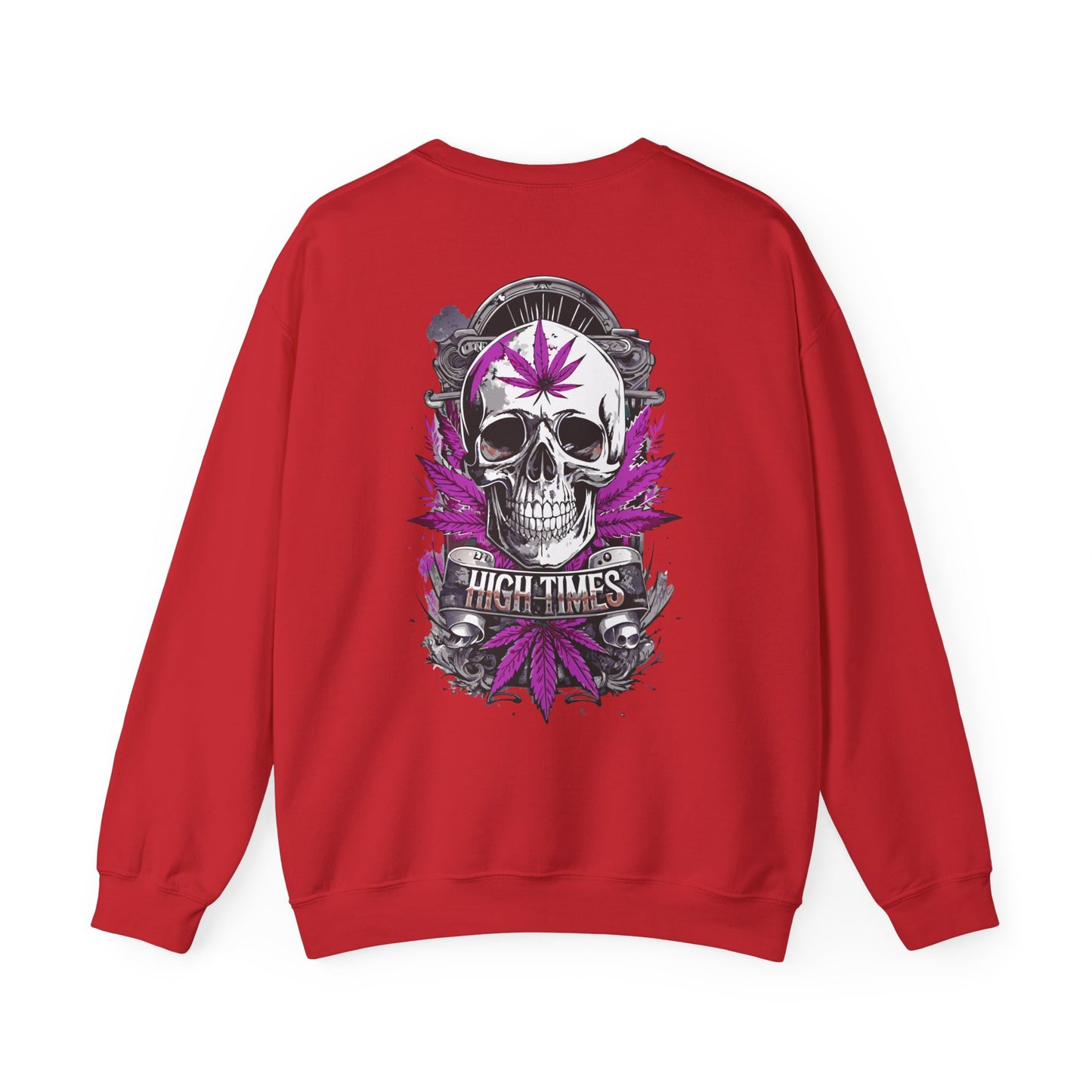Skull & Purple Cannabis Leaf- "High Times" Graphic Sweatshirt