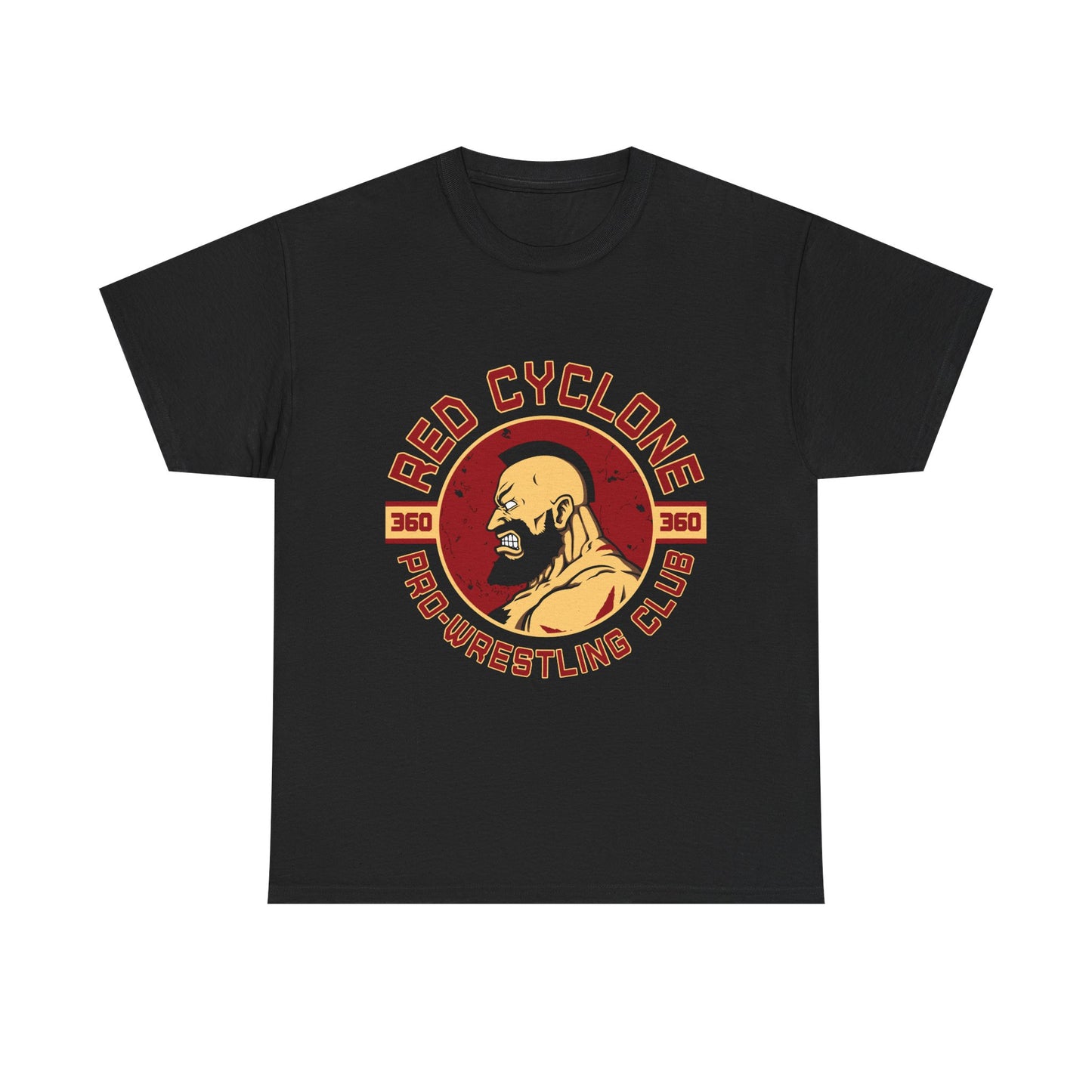 Red Cyclone Pro Wrestling Club Unisex Heavy Cotton Tee Black