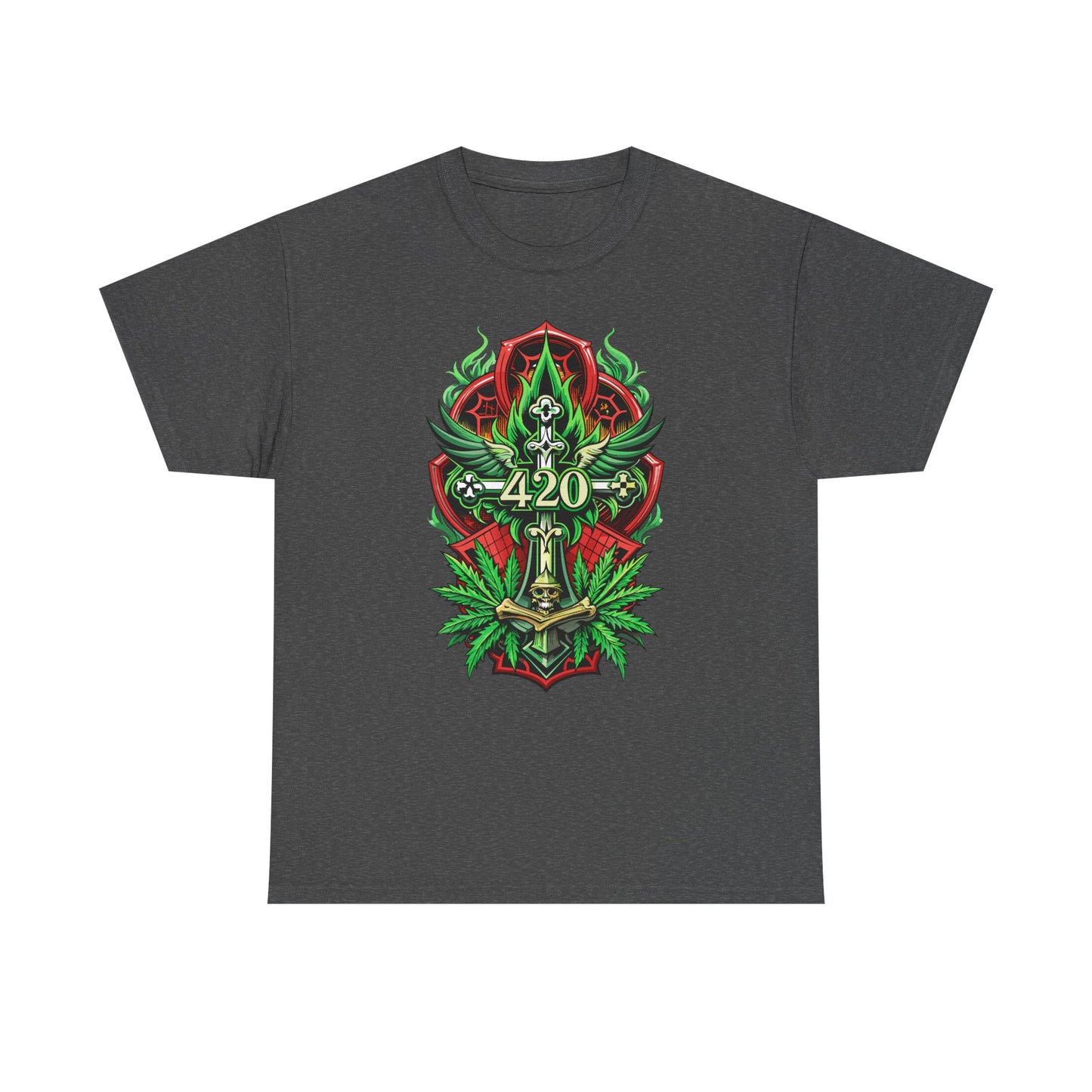 420 Cannabis Shield T-Shirt – Marijuana Leaf Stoner Graphic Tee