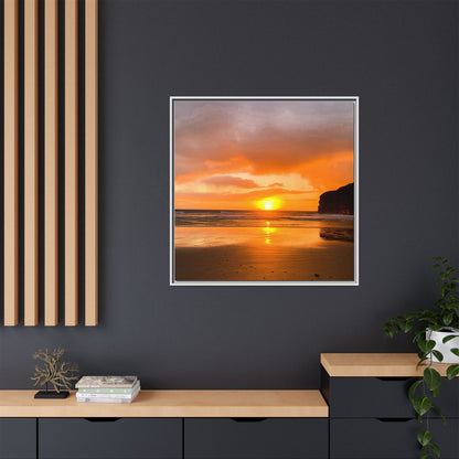 Sunset in Ballybunion Matte Canvas, Framed (Multi-color)