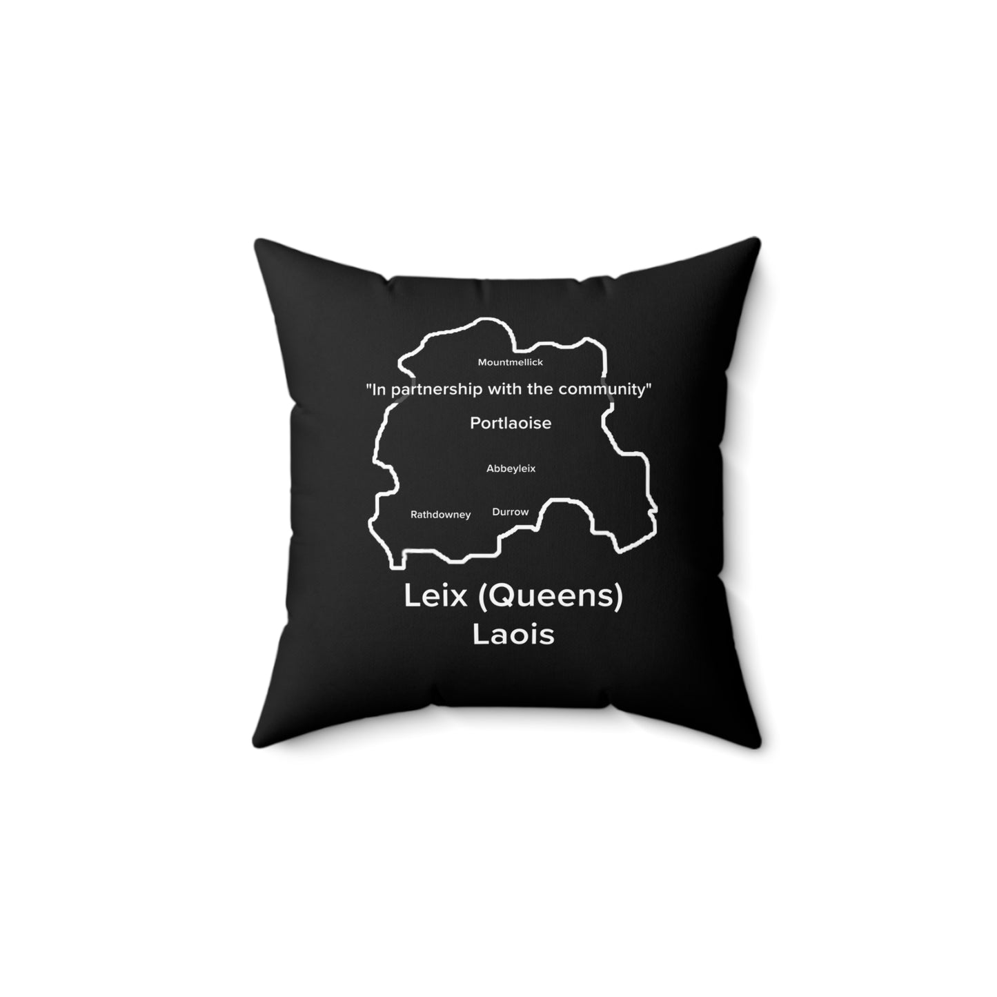 Laois Spun Polyester Square Pillow Black Edition 2 Sizes