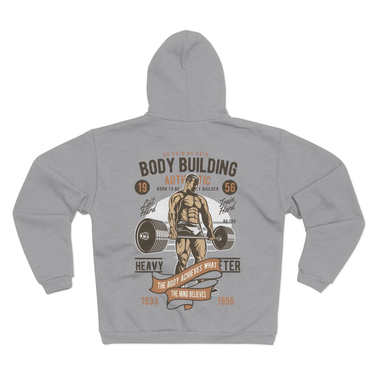Vintage Bodybuilding Unisex Hooded Zip Sweatshirt
