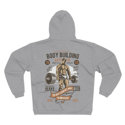 Vintage Bodybuilding Unisex Hooded Zip Sweatshirt