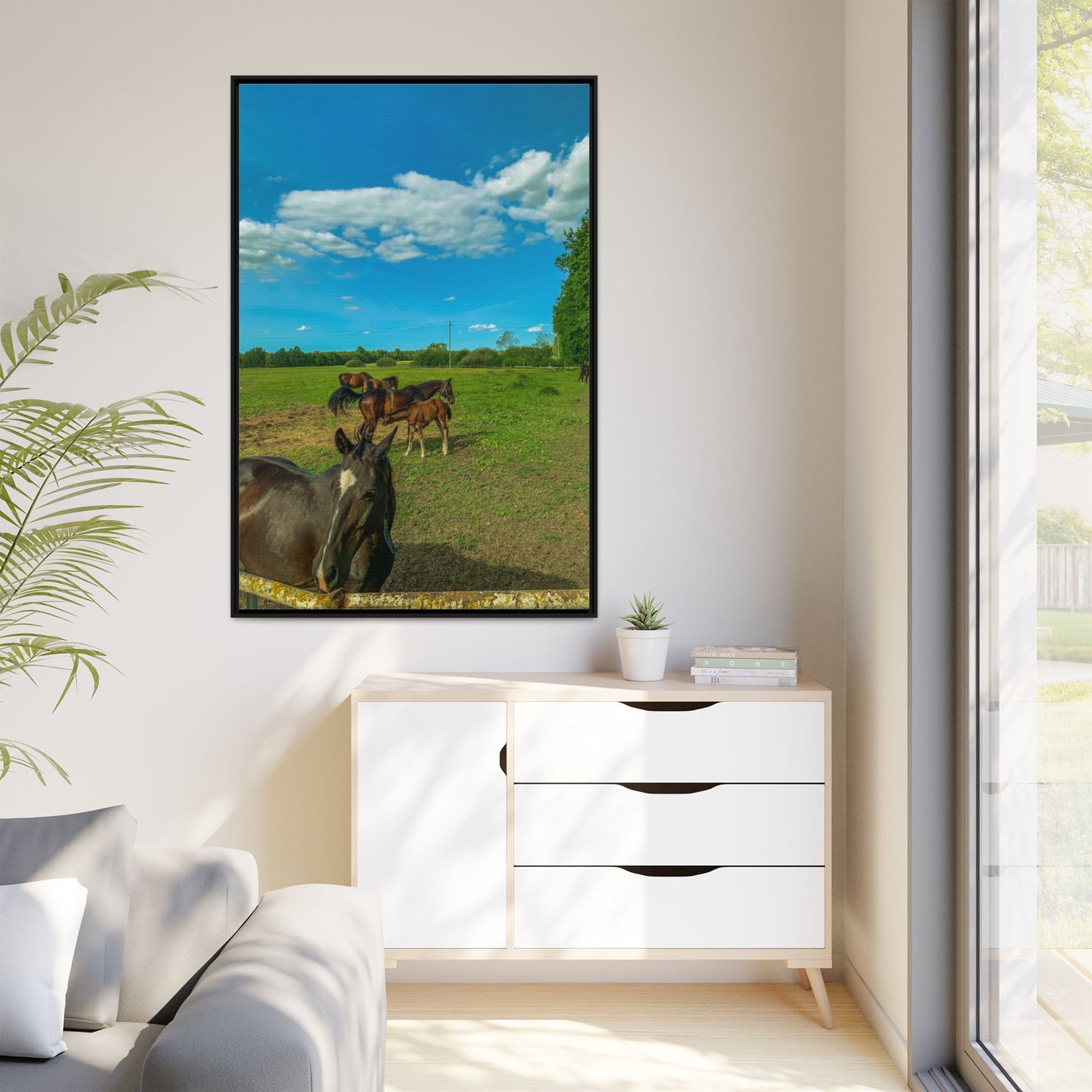 horses 2 Matte Canvas, Framed (Multi-color)