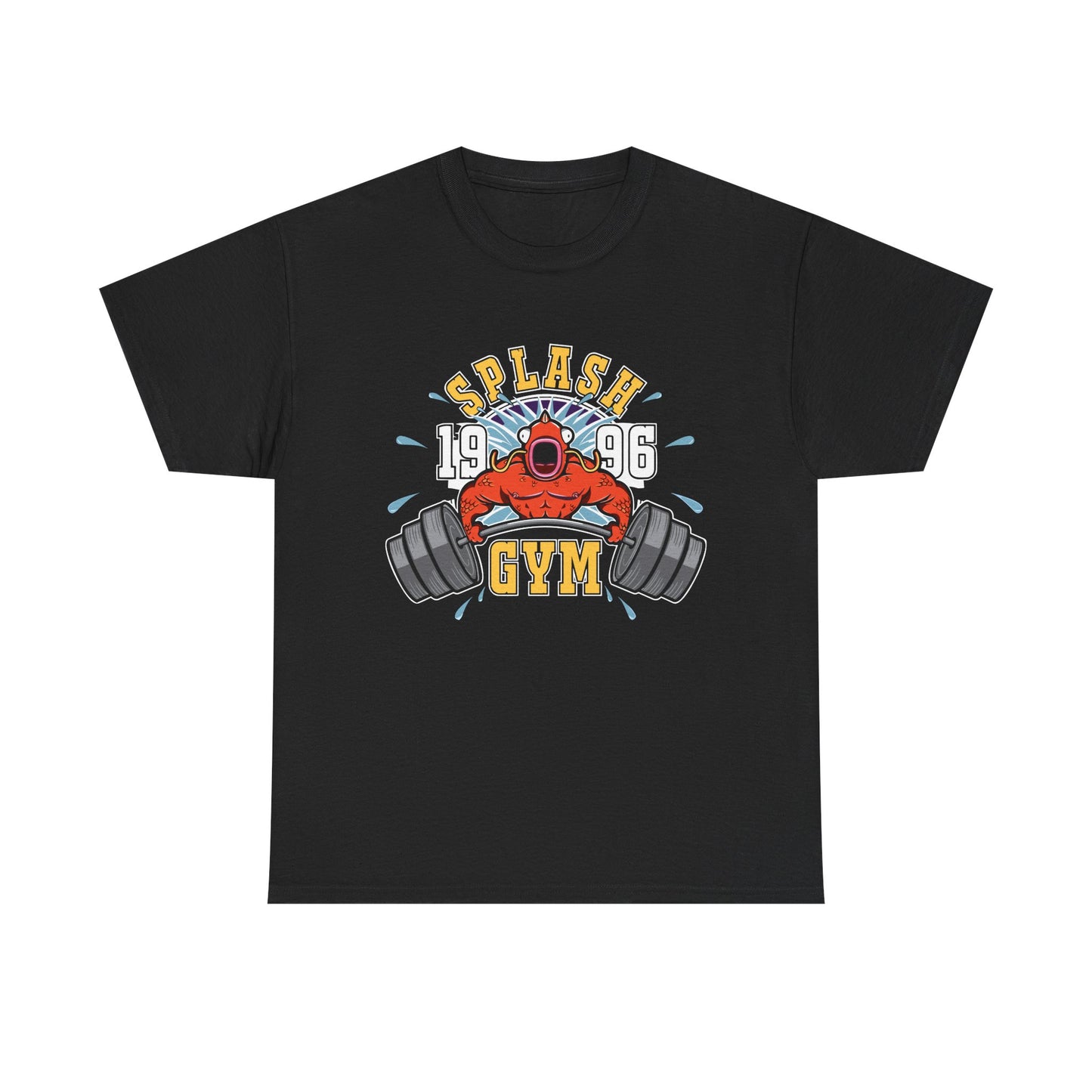 Splash Gym Unisex Heavy Cotton Tee - Perfect for Fitness Enthusiasts Black