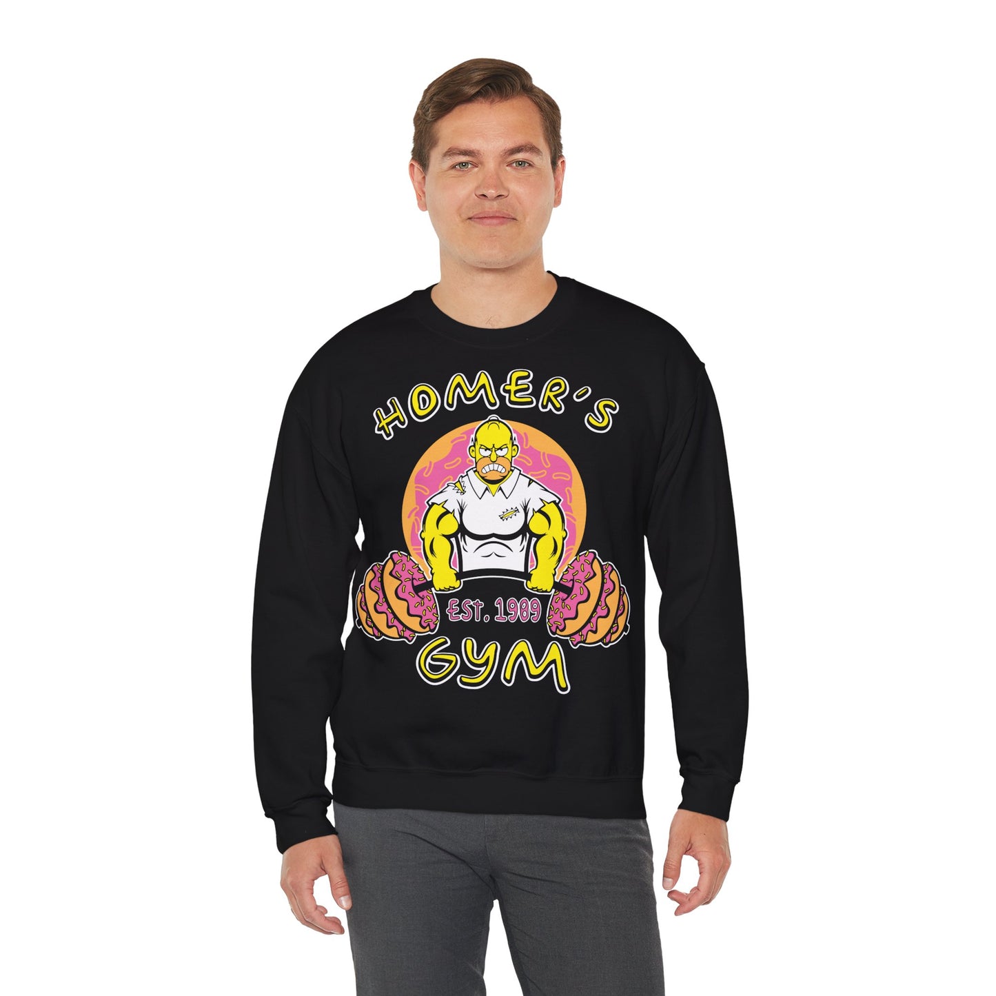 Homer's Gym Unisex Heavy Blend™ Crewneck Sweatshirt Black